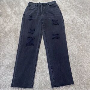 PacSun High Rise Straight Distressed Black Jeans Size‎ 27
